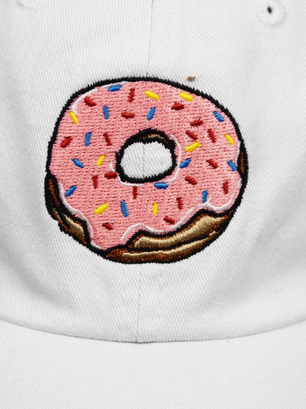 The Donut Hole White Embroidered Cute Funny Unisex Adjustable Dad Hat Cap